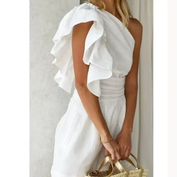 Vita Grace Resort One Shoulder Frill Top White NEW SOLD OUT ONLINE - Picture 2 of 8
